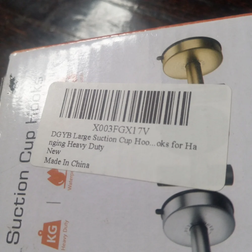 DGYB Large Suction Cup Hooks for Shower Set of 2 Brushed Nickel Towel Hooks for